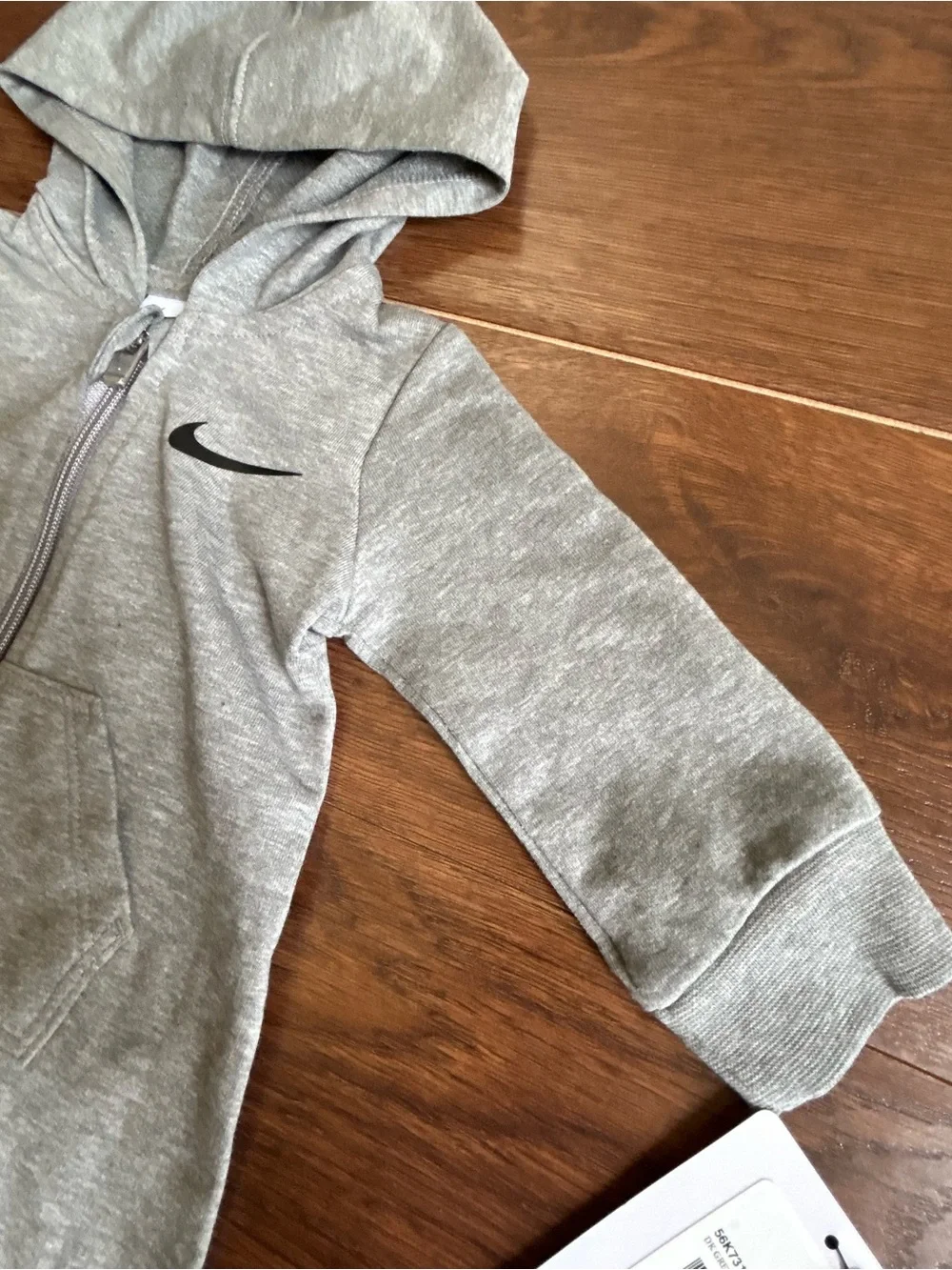 Nike Hooded Romper Dark Heather Gray 6m